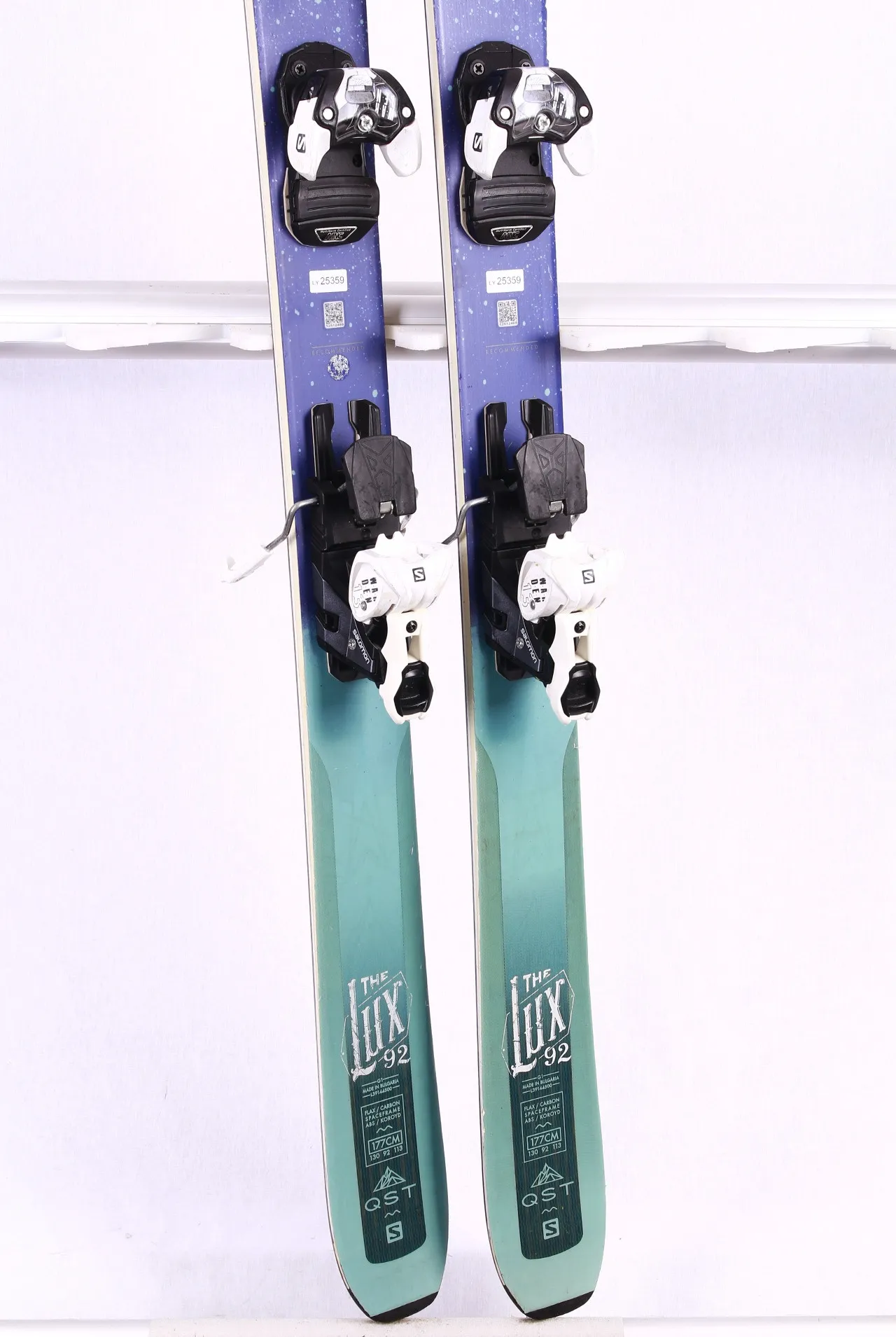 dames ski's SALOMON QST LUX 92, grip walk, carbon, partial TWINTIP + Salomon Warden 13