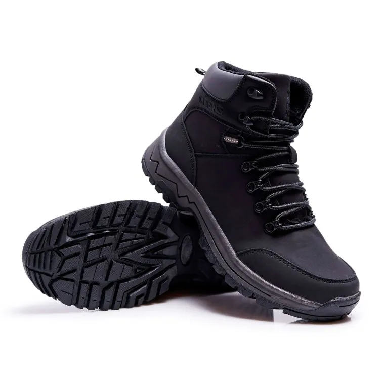 EVE Zwarte warme trekkingschoenen voor heren Derex