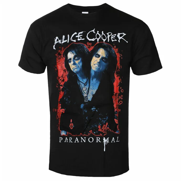 HEREN TSHIRT ALICE COOPER  PARANORMAL SPLATTER  ZWART