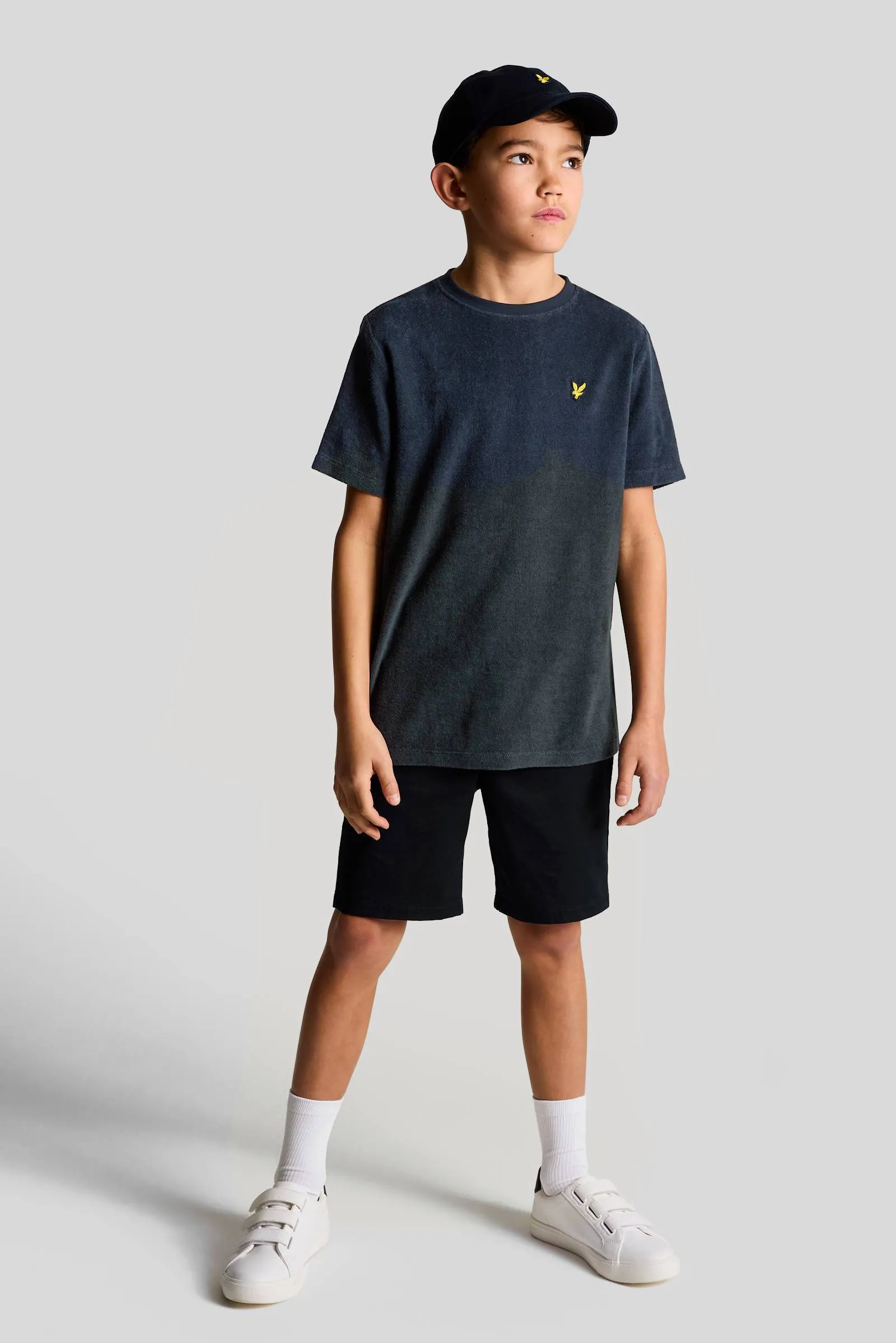 LYLE & SCOTT TSHIRT TSB2004V DONKERBLAUW JONGENS KATOEN RONDE HALS EFFEN 122 128