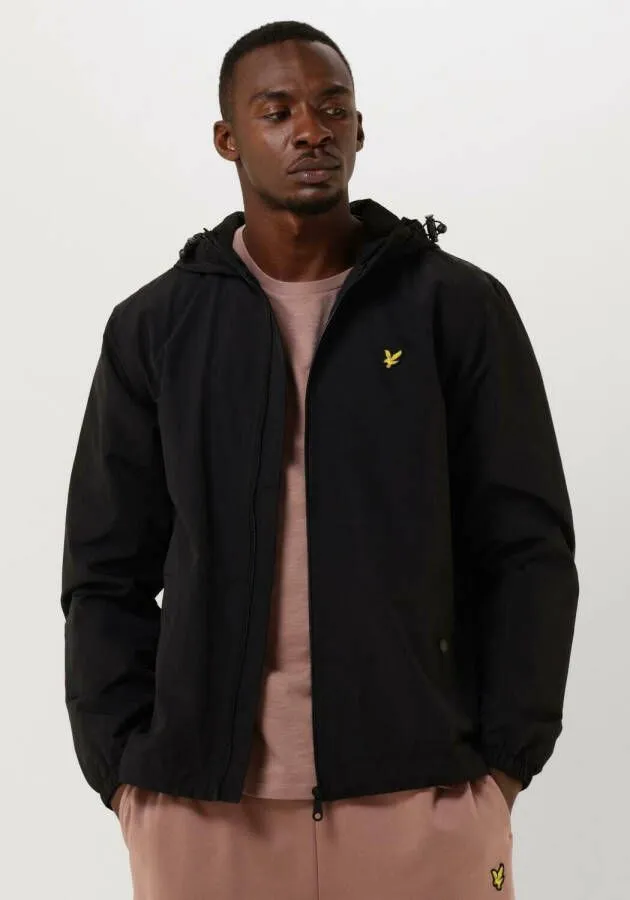 Lyle & Scott Zwarte Windbreaker Jas met Golden Eagle Logo Black Heren