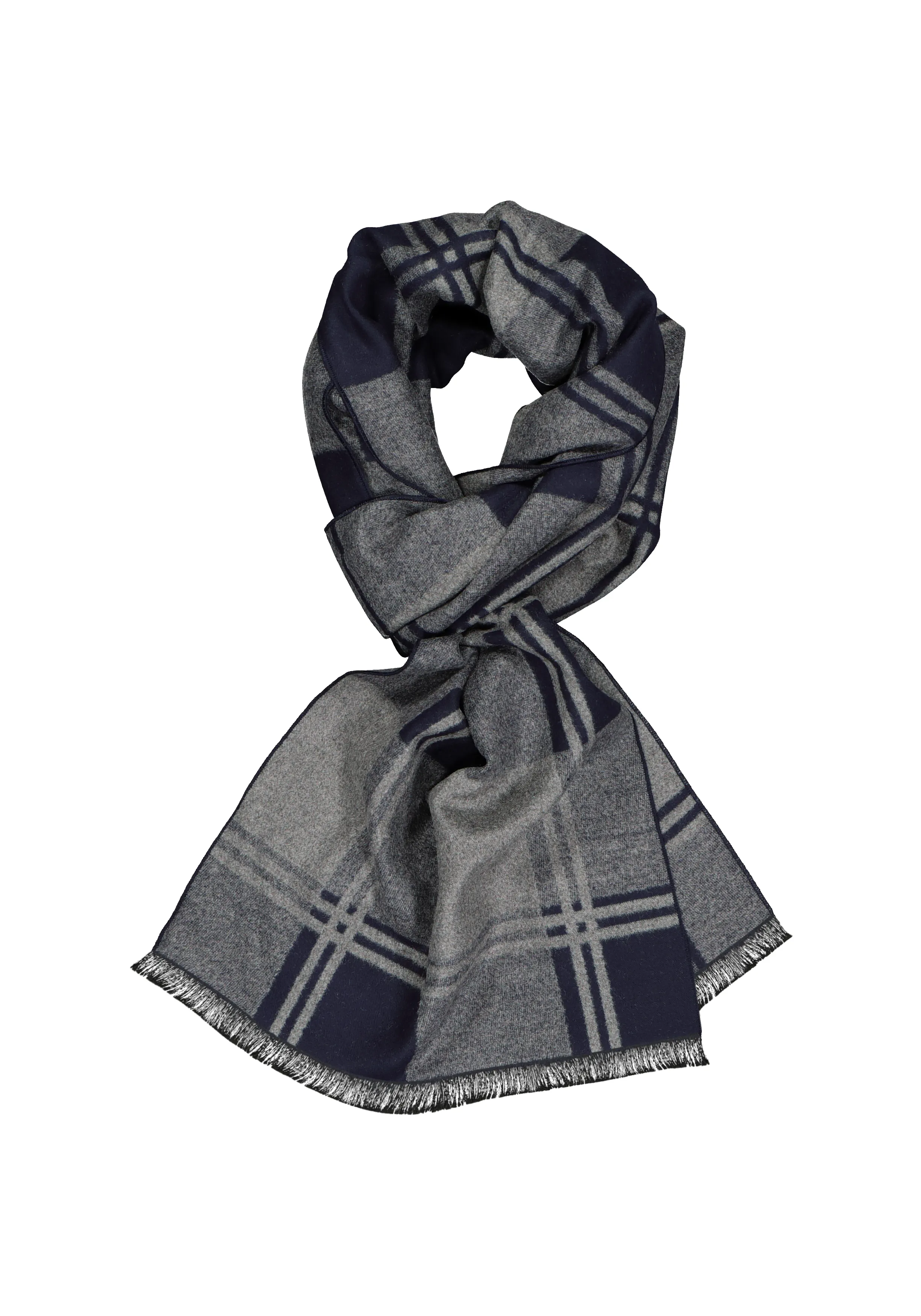 Michaelis  heren sjaal, blauw met grijs geruit