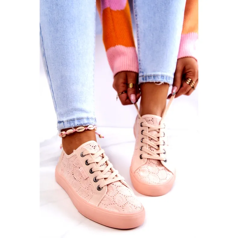 Opengewerkte Sneakers Big Star JJ274059 Lichtroze