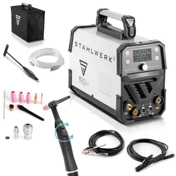 STAHLWERK 2IN1 COMBINATIE LASAPPARAAT DC TIG 200 PULSE ST DIGITAL  DIGITAAL PROFESSIONEEL TIG LASAPPARAAT MET MMA | MMA EN PU