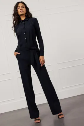 Studio Anneloes Angel LS jumpsuit Dark Blue