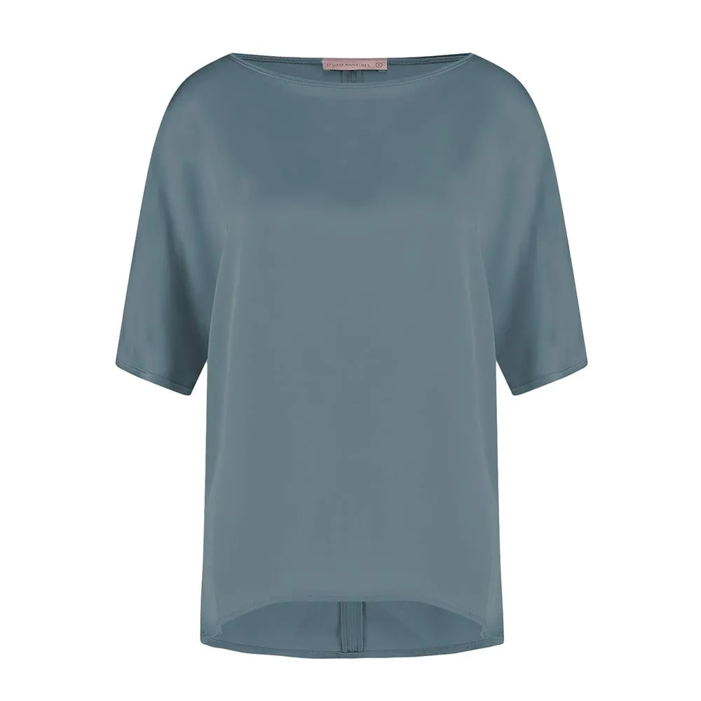   Studio Anneloes Lux Satin Top Blauw KL