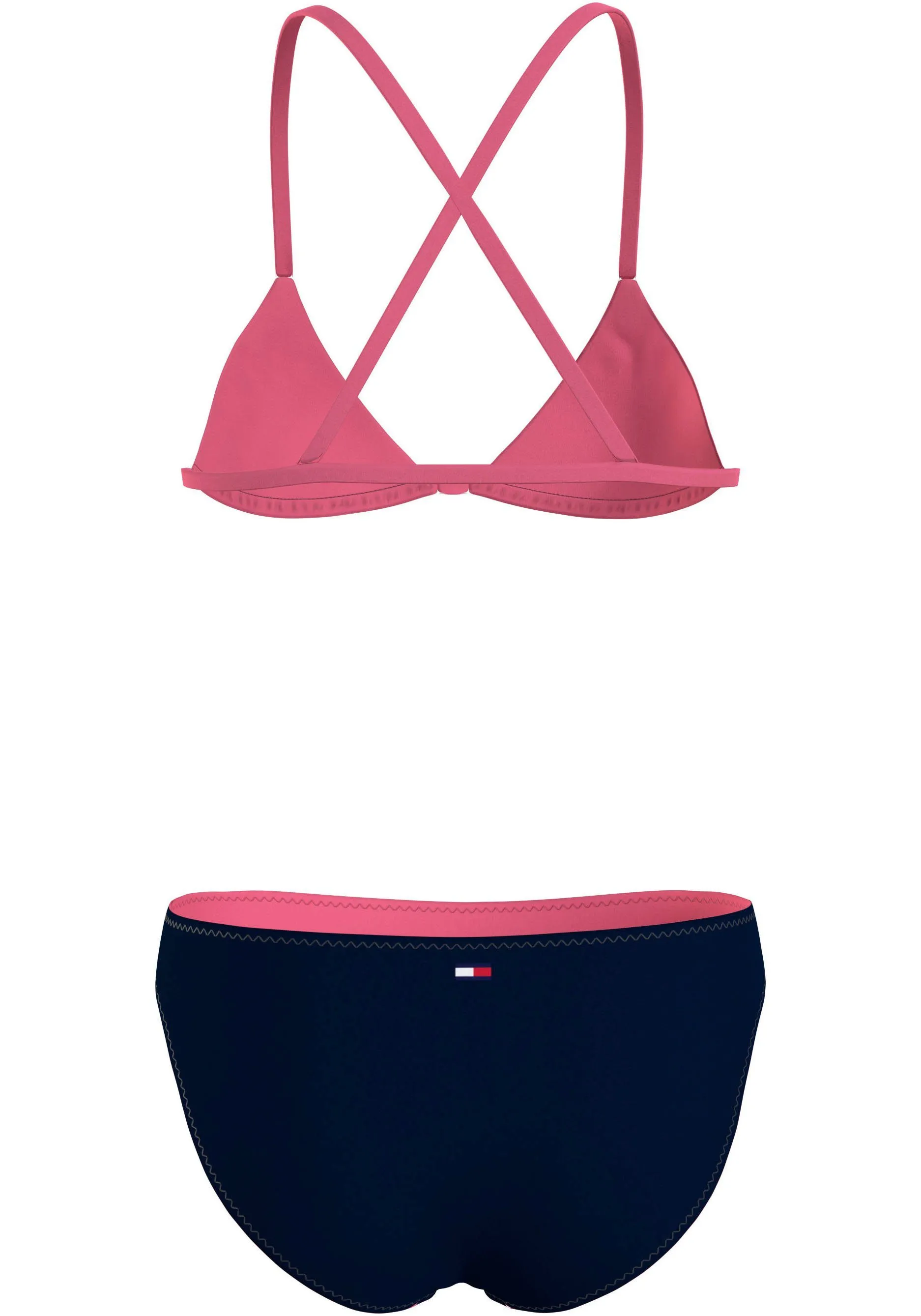 Tommy Hilfiger triangel bikini zwart Meisjes Gerecycled polyamide Printopdruk 140 152