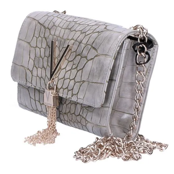 Valentino Audrey Pochette grijsbeige kroko