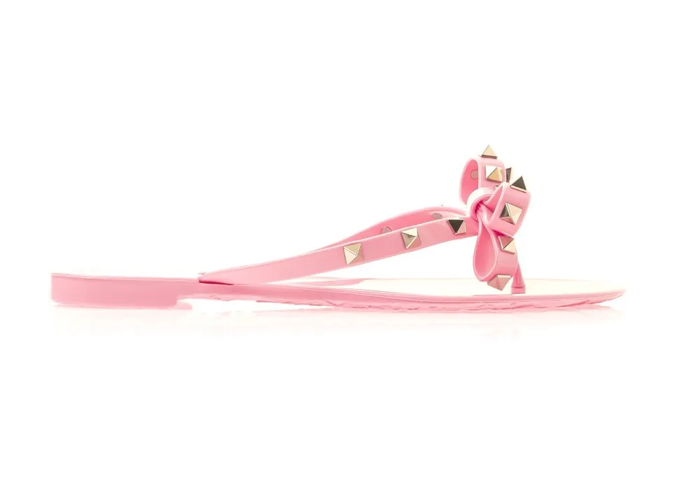Valentino Garavani Flat Rubber Rockstud Sandals