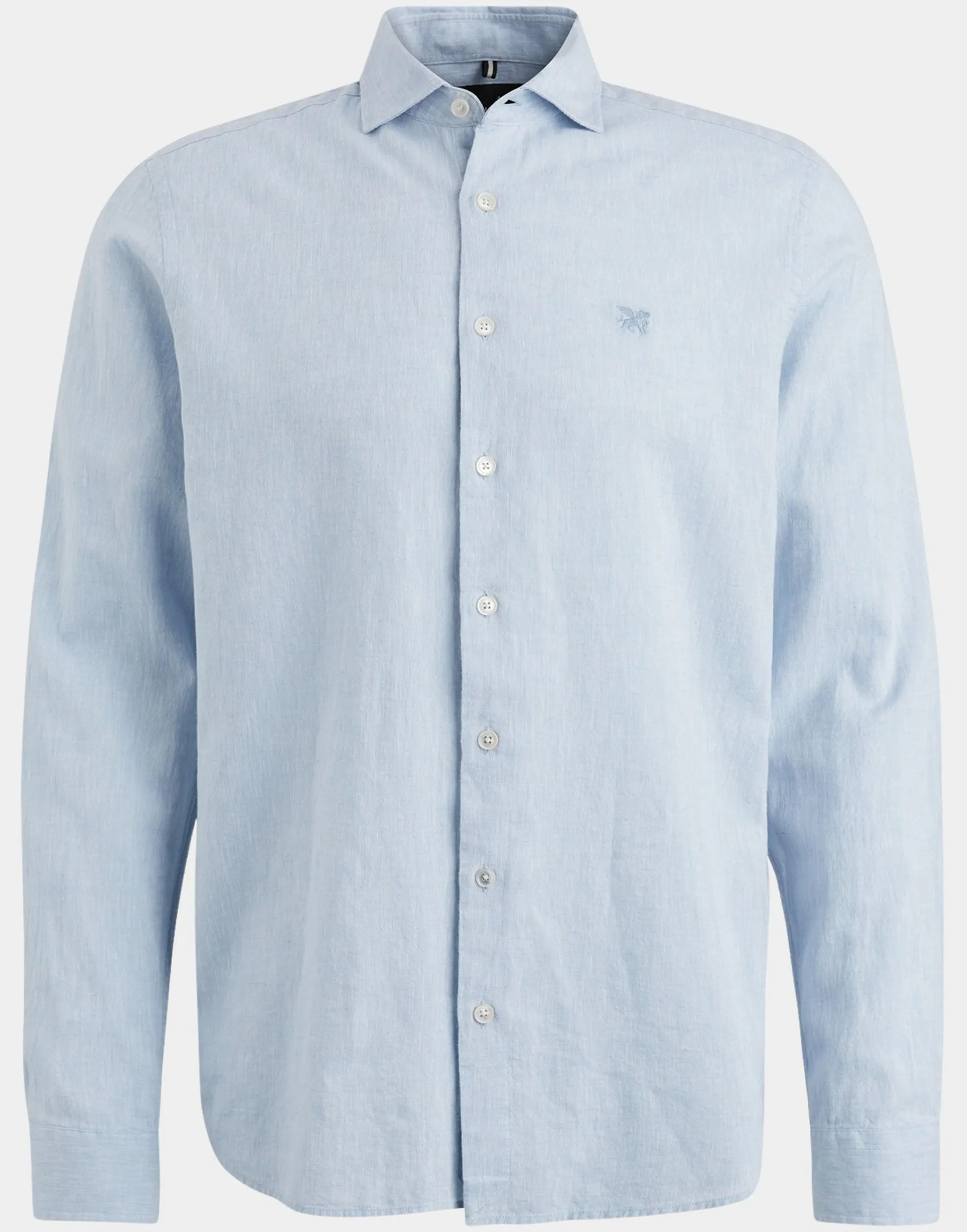 Vanguard Casual hemd lange mouw blauw long sleeve shirt linen cotto vsi2404250/5376