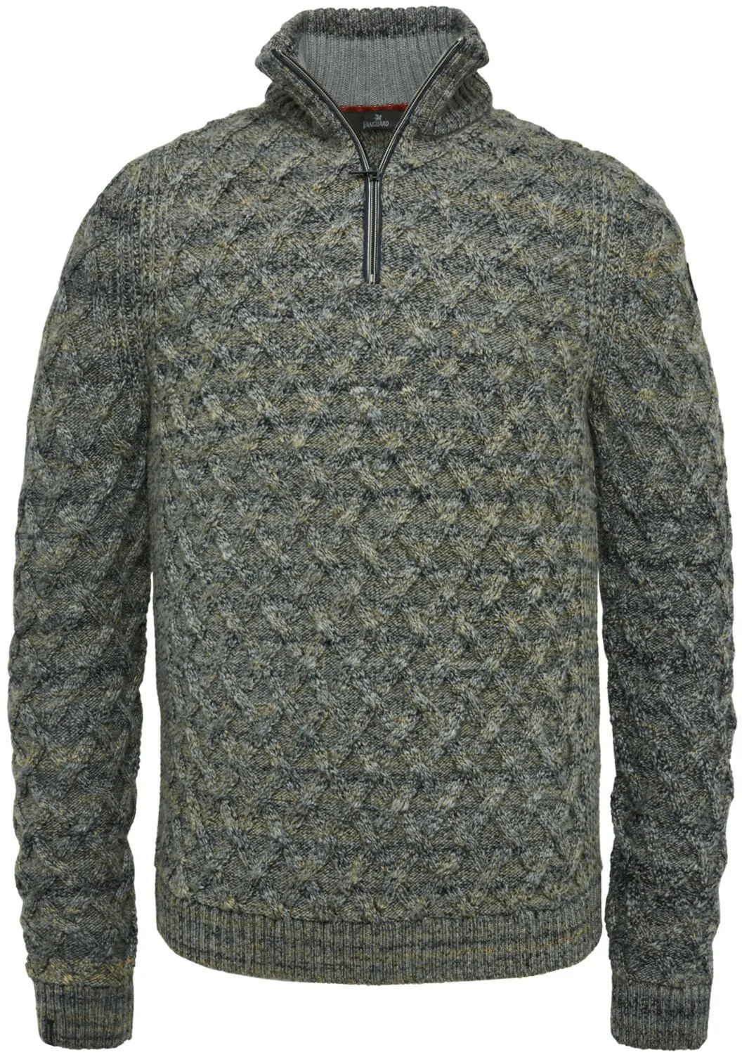 Vanguard  Trui Knitted Half Zip Grijs Melange