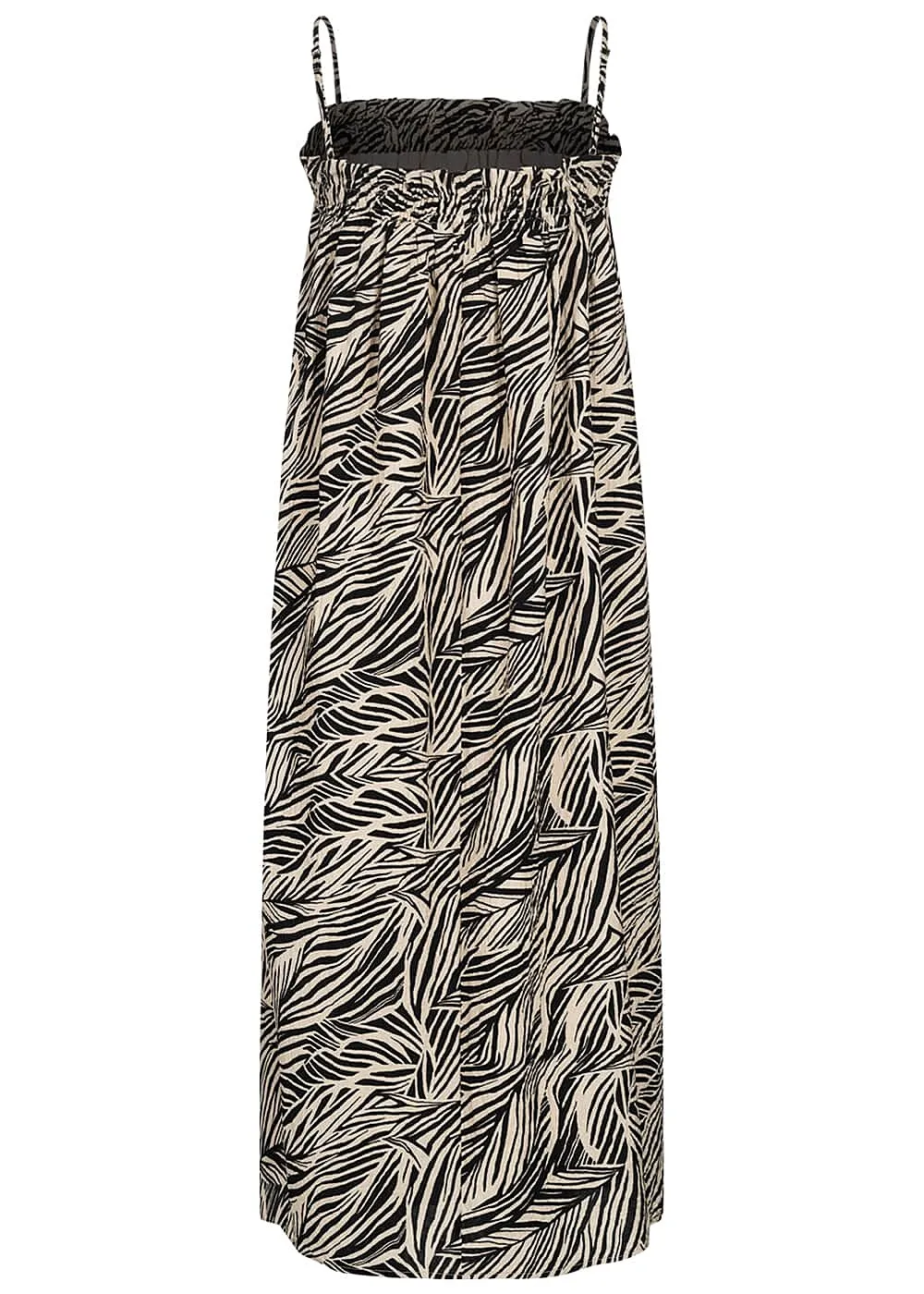 VILA Dames Viscose Bandeau Jurk met tropische print beige