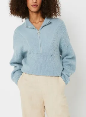      Vila Vipalerto L/S Zip Knit Pullover/C22 - Blauw   