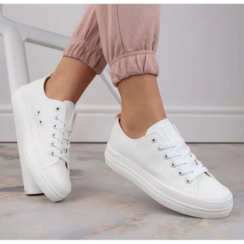 Witte platformsneakers voor dames Big Star LL274968