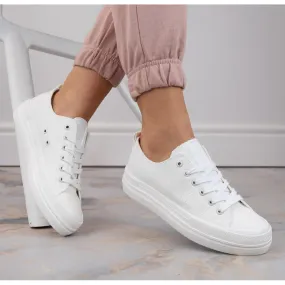Witte platformsneakers voor dames Big Star LL274968